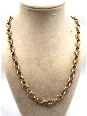 Vintage Gold Tone Double Loop 18" Chain - Fold Over Clasp